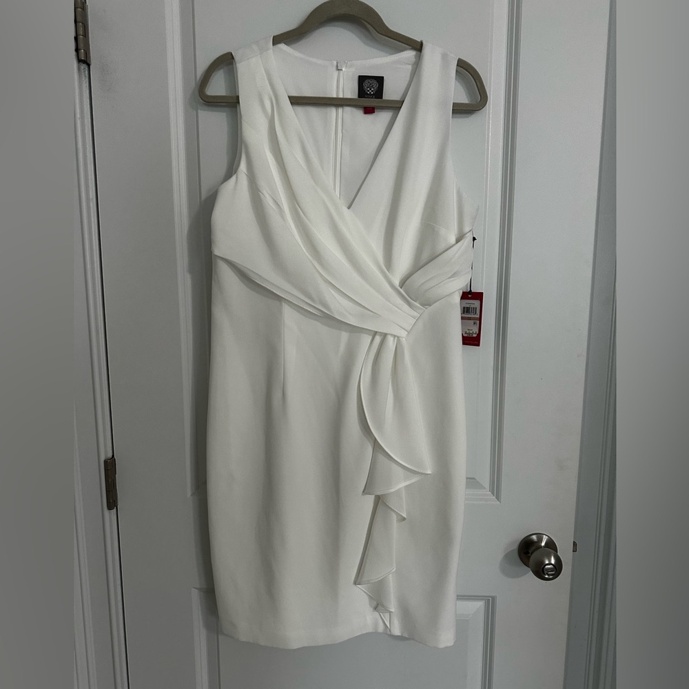 Vince Camuto White Sleeveless Dress